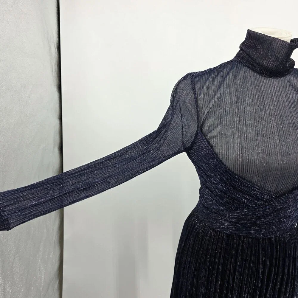 Sabina Musayev Sheer Navy Dress M - Picture 9 of 15